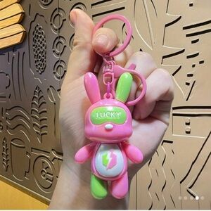 Lucky Brand Pink and Green Key & Card Holder